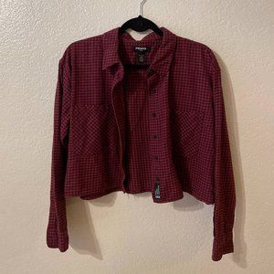 RSQ Cropped Red Flannel - Size Large